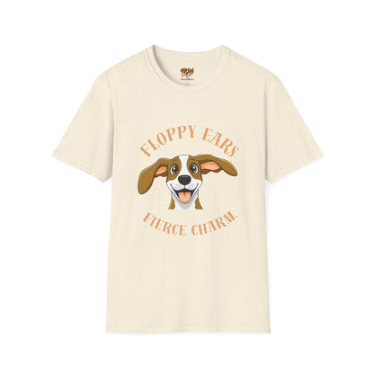 Floppy Ears Fierce Charm Dog T-Shirt — Cute Beagle Puppy Graphic Tee