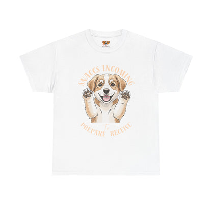 Corgi Puppy Pawprints T‑Shirt — Happy 'Mooorning' Dog Lover Tee