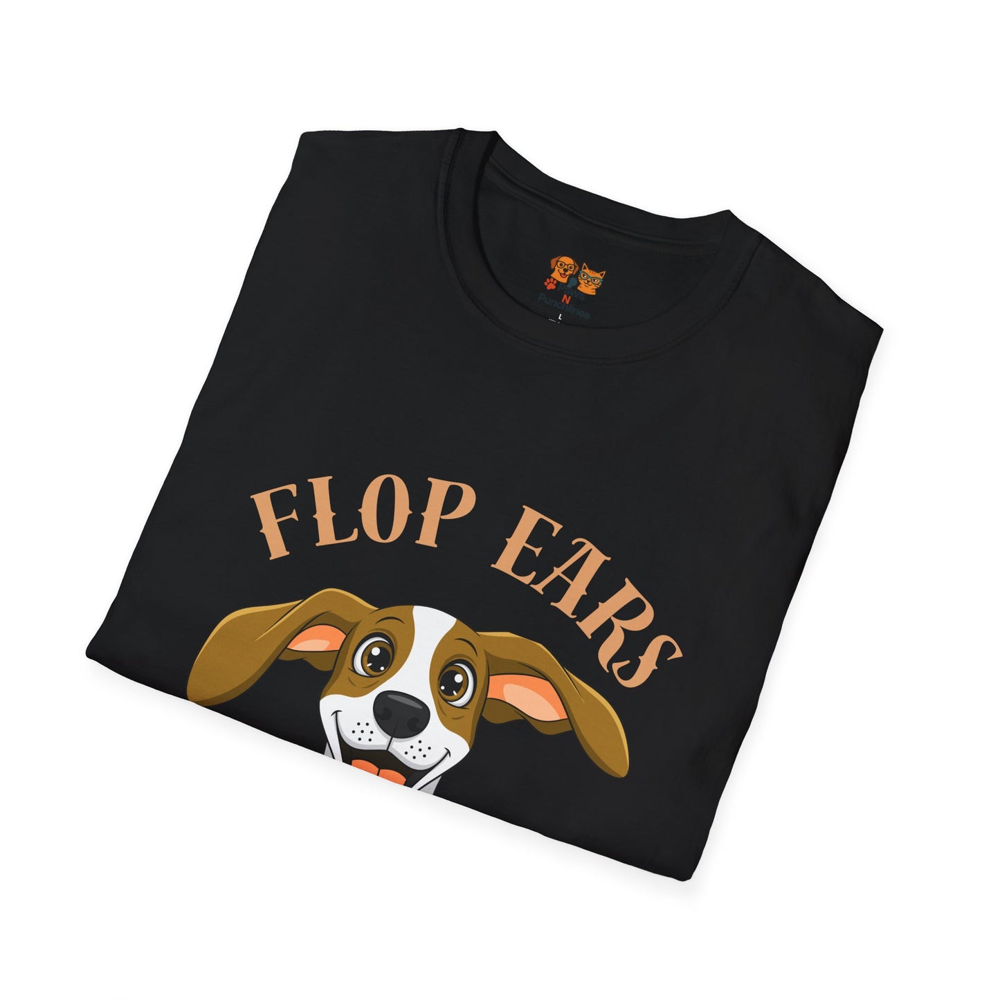 Flop Ears Full Cheer Dog T-Shirt — Cute Happy Pup Graphic Tee