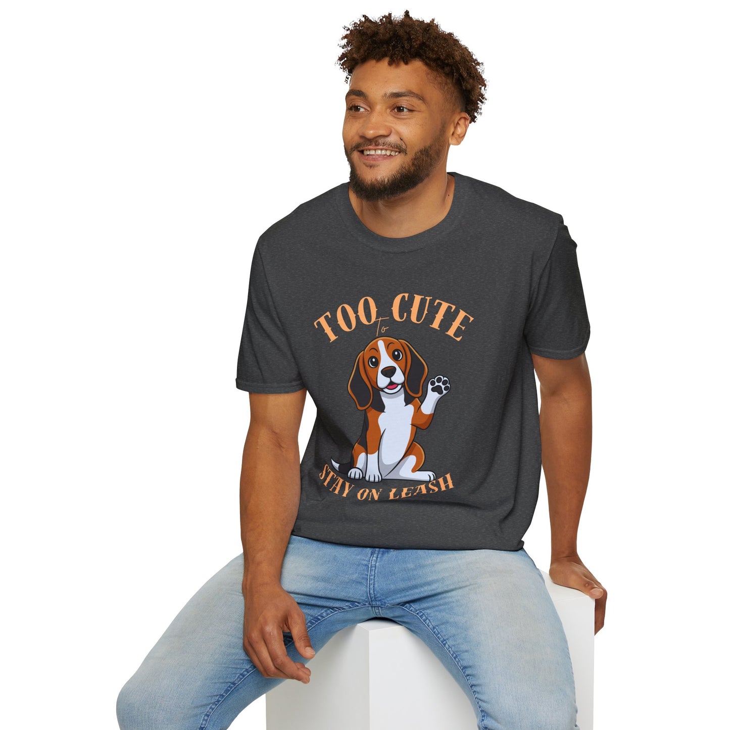 Too Cute Stay On Leash Beagle T-Shirt — Cute Dog Lover Tee