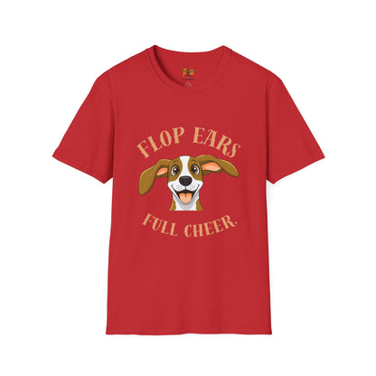 Flop Ears Full Cheer Dog T-Shirt — Cute Happy Pup Graphic Tee