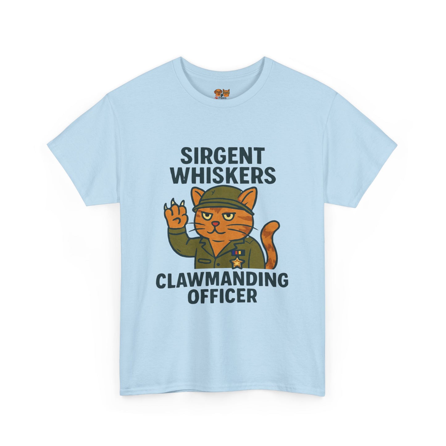 Sirgent Whiskers “Clawmanding Officer” Cat T-Shirt