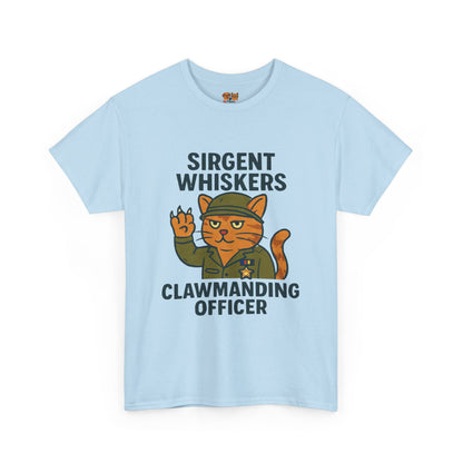 Sirgent Whiskers “Clawmanding Officer” Cat T-Shirt