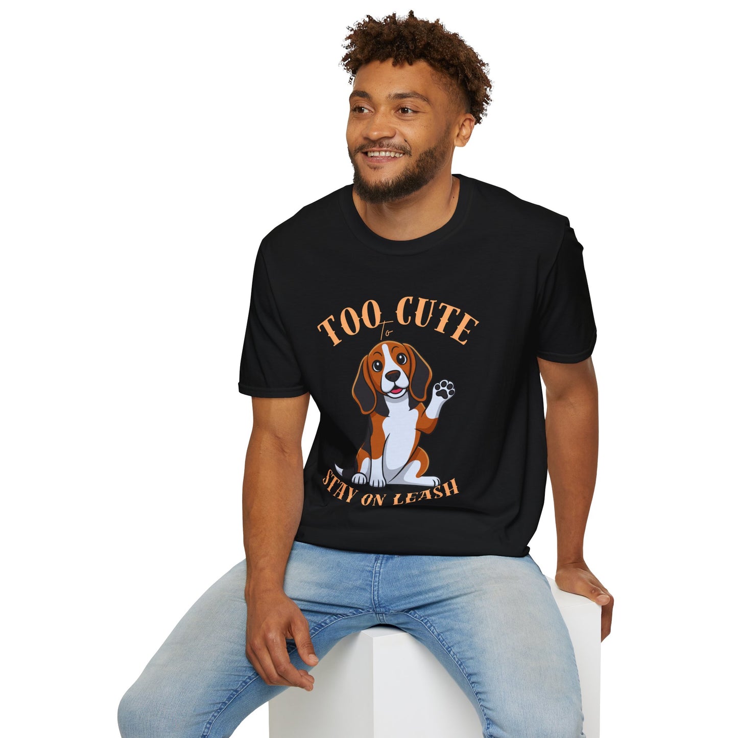 Too Cute Stay On Leash Beagle T-Shirt — Cute Dog Lover Tee
