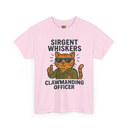 Sirgent Whiskers "Clawmanding Officer" Cat Tee
