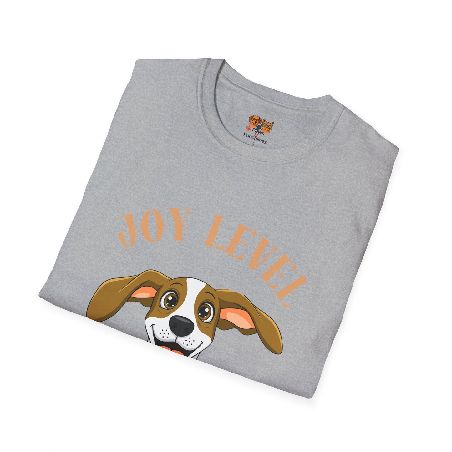 Joy Level Off Leash T-Shirt — Cute Happy Dog Graphic Tee