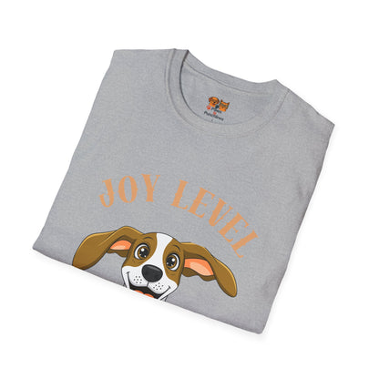 Joy Level Off Leash T-Shirt — Cute Happy Dog Graphic Tee