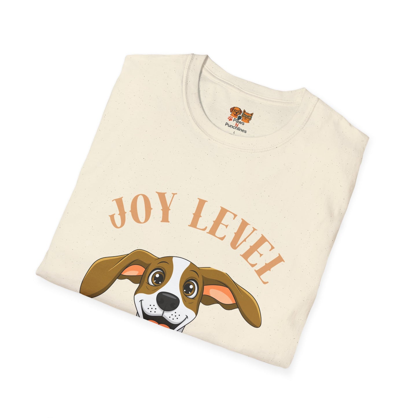 Joy Level Off Leash T-Shirt — Cute Happy Dog Graphic Tee