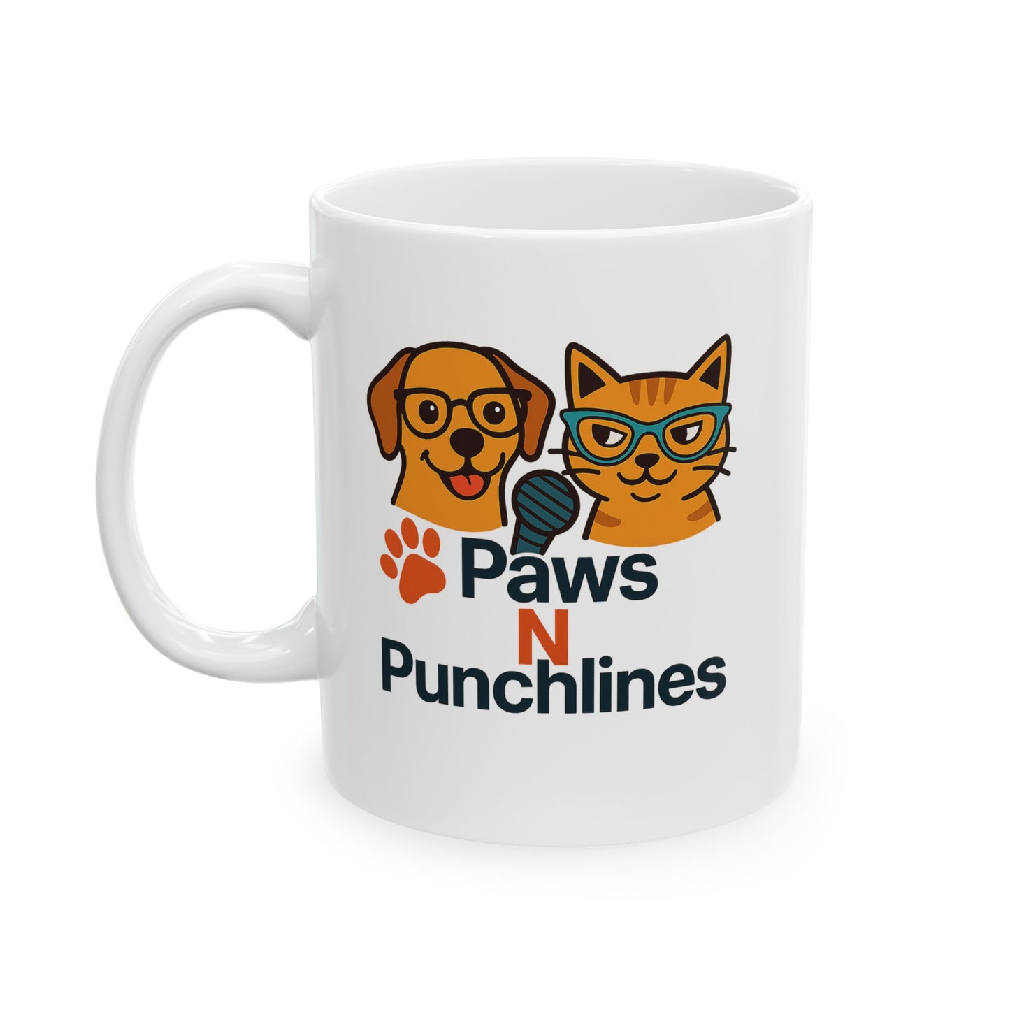 Pet Lover Mug — Cute Cat & Dog Faces with "Purrfect Paws" Text (11oz/15oz)