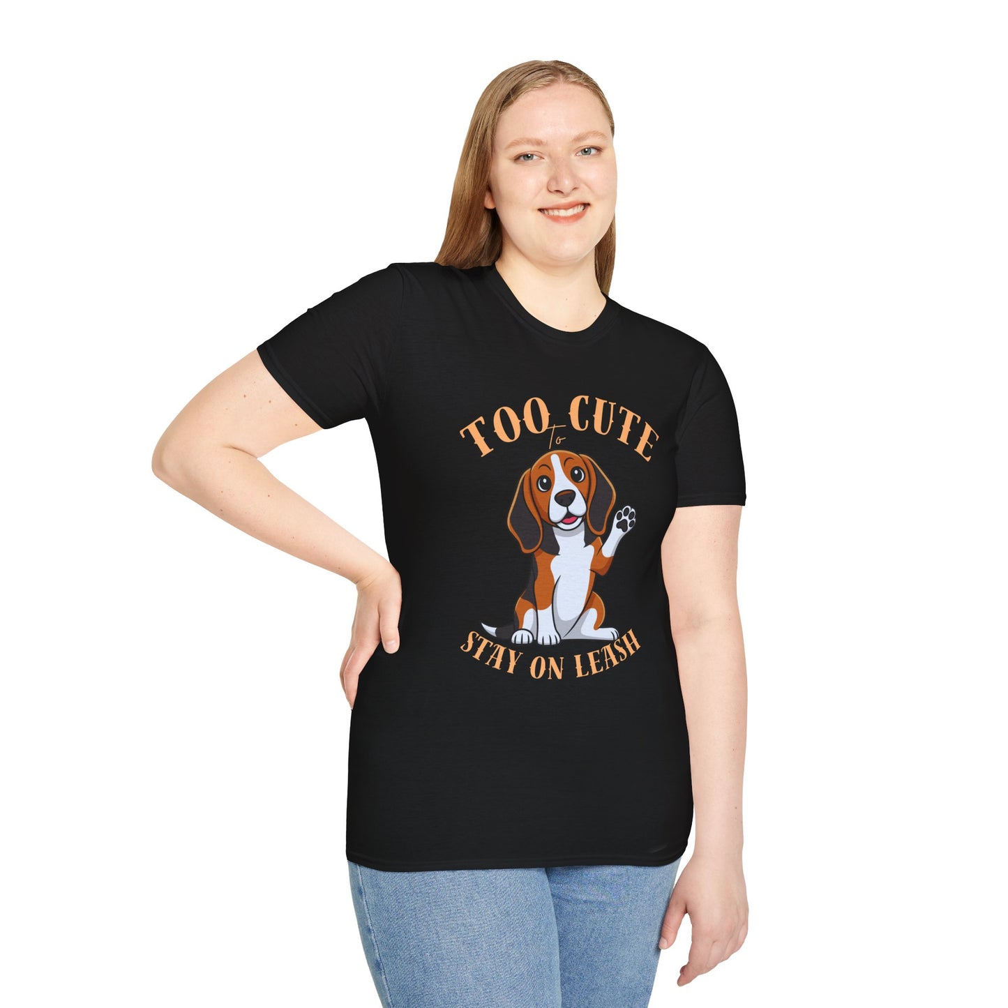 Too Cute Stay On Leash Beagle T-Shirt — Cute Dog Lover Tee