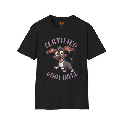 Certified Goofball Dog T-Shirt — Cute Cartoon Puppy Graphic Tee