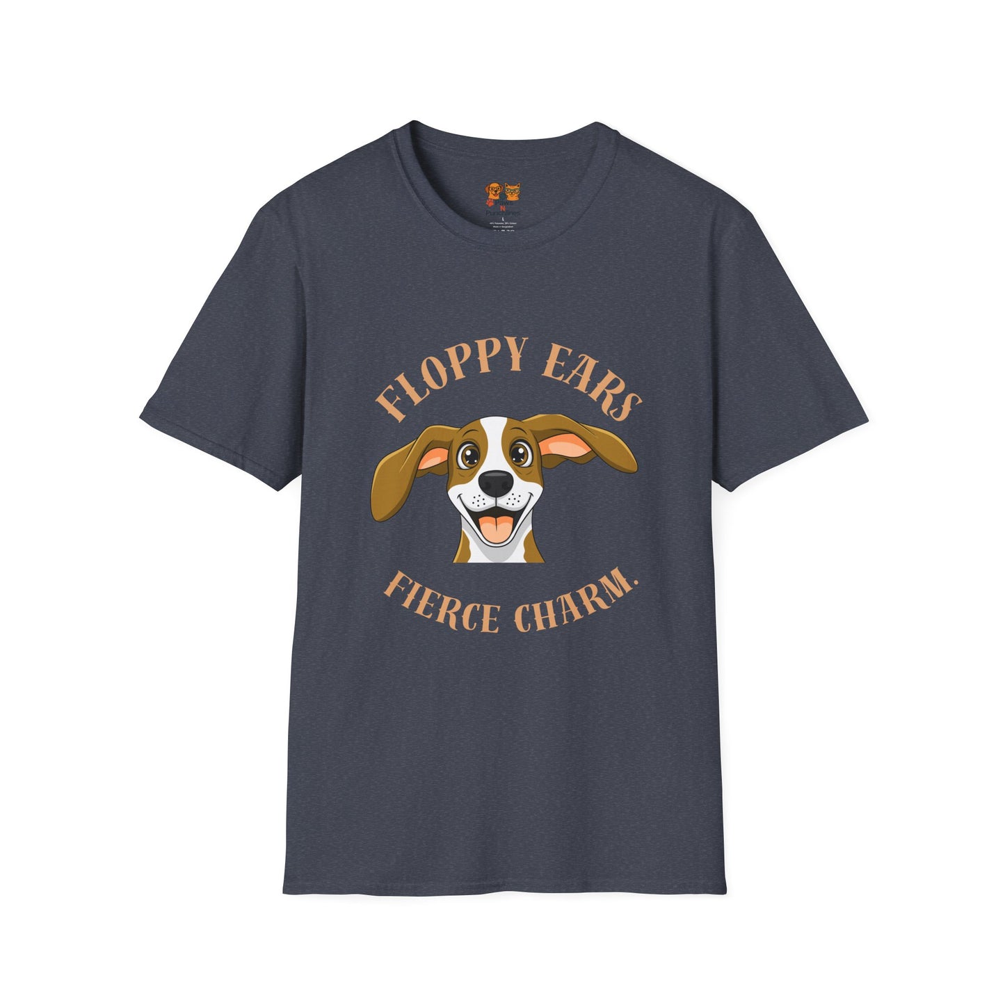 Floppy Ears Fierce Charm Dog T-Shirt — Cute Beagle Puppy Graphic Tee