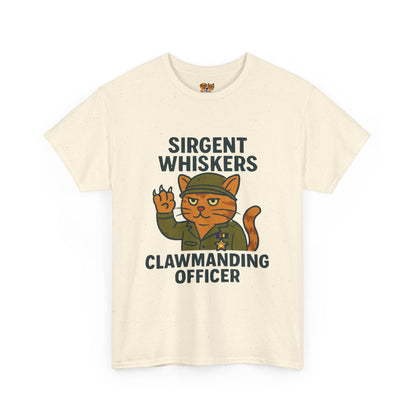 Sirgent Whiskers “Clawmanding Officer” Cat T-Shirt