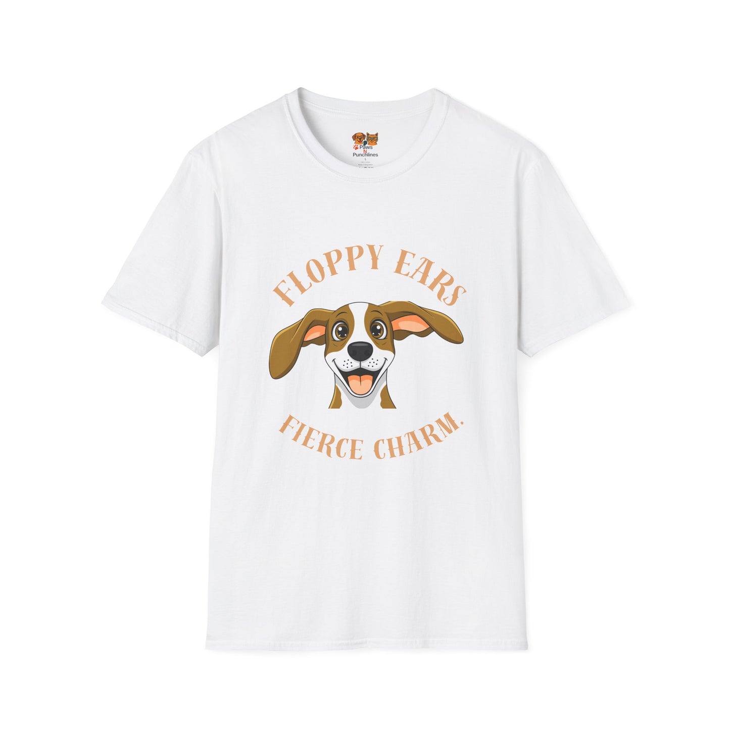 Floppy Ears Fierce Charm Dog T-Shirt — Cute Beagle Puppy Graphic Tee