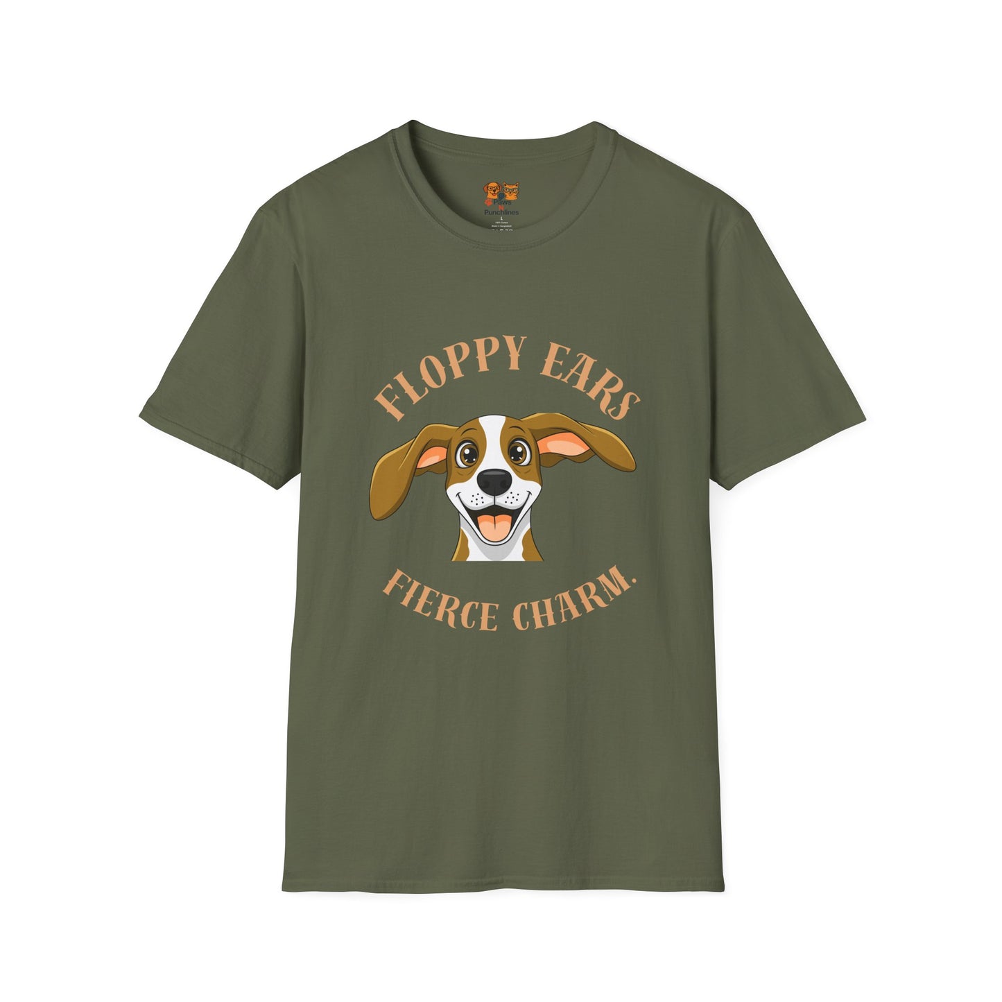 Floppy Ears Fierce Charm Dog T-Shirt — Cute Beagle Puppy Graphic Tee