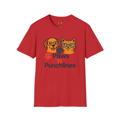 Paws N Punchlines T‑Shirt — Funny Dog & Cat Podcast Tee