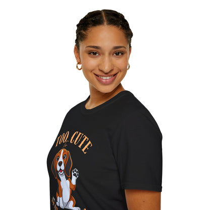 Too Cute Stay On Leash Beagle T-Shirt — Cute Dog Lover Tee