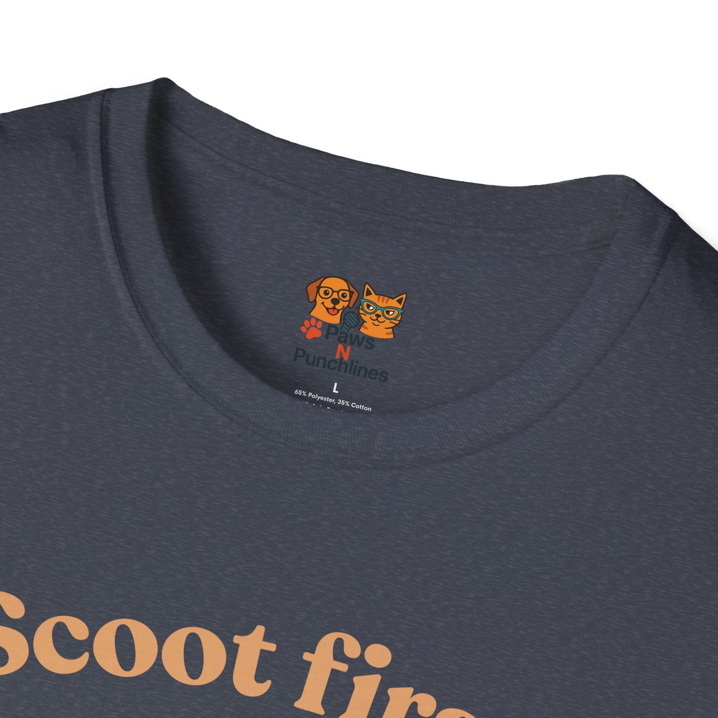 Scoot First Pug T-Shirt — "Scoot first. Questions later." Cute Scooter Dog Tee