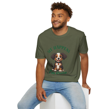 “Shit Happens I’m Cute” Puppy Graphic T-Shirt