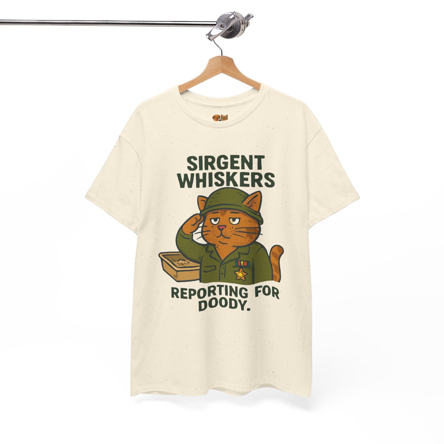 Sirgent Whiskers 'Reporting for Doody' Cat Tee