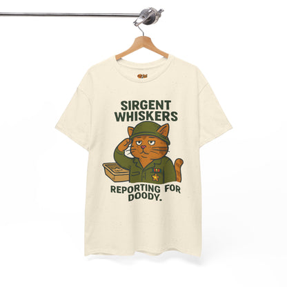 Sirgent Whiskers 'Reporting for Doody' Cat Tee