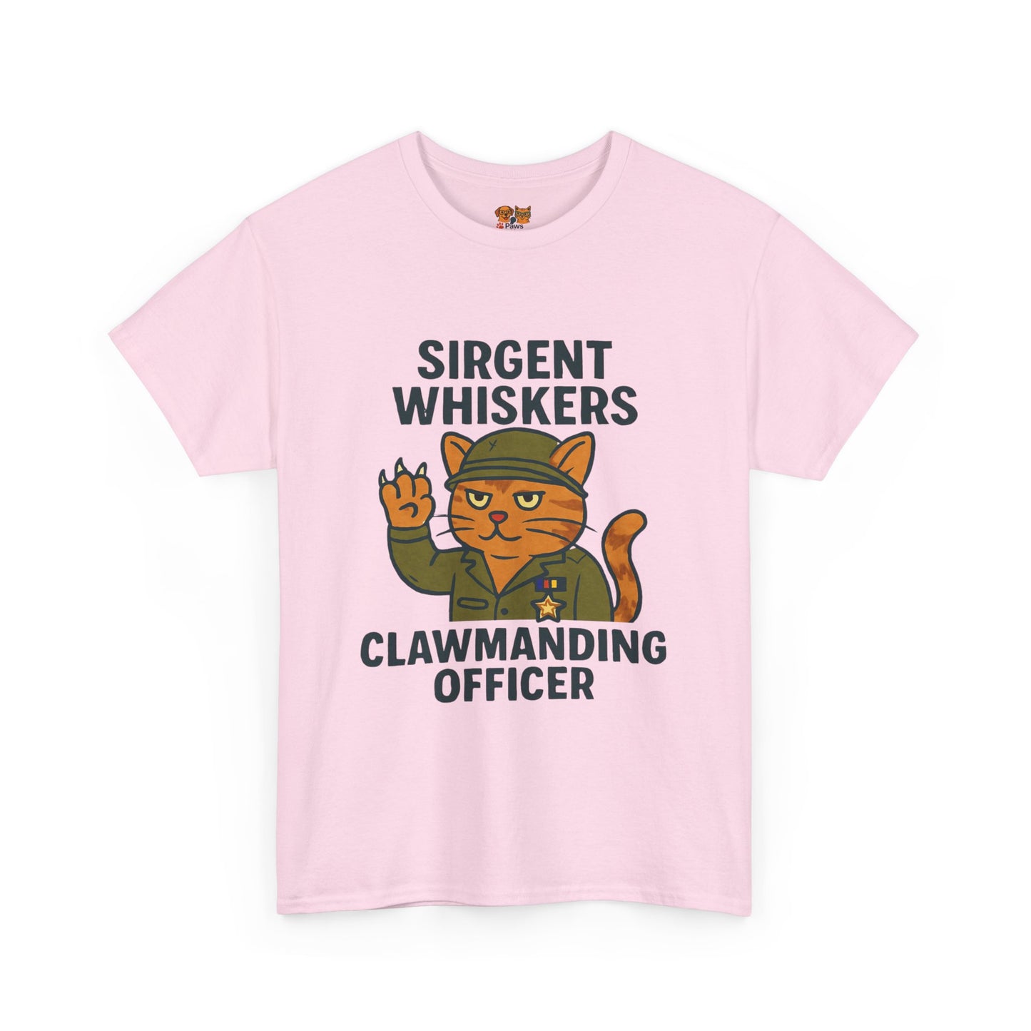 Sirgent Whiskers “Clawmanding Officer” Cat T-Shirt
