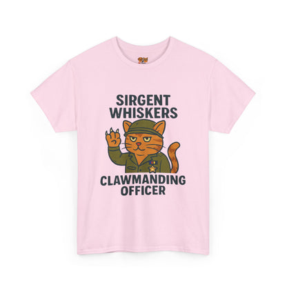 Sirgent Whiskers “Clawmanding Officer” Cat T-Shirt