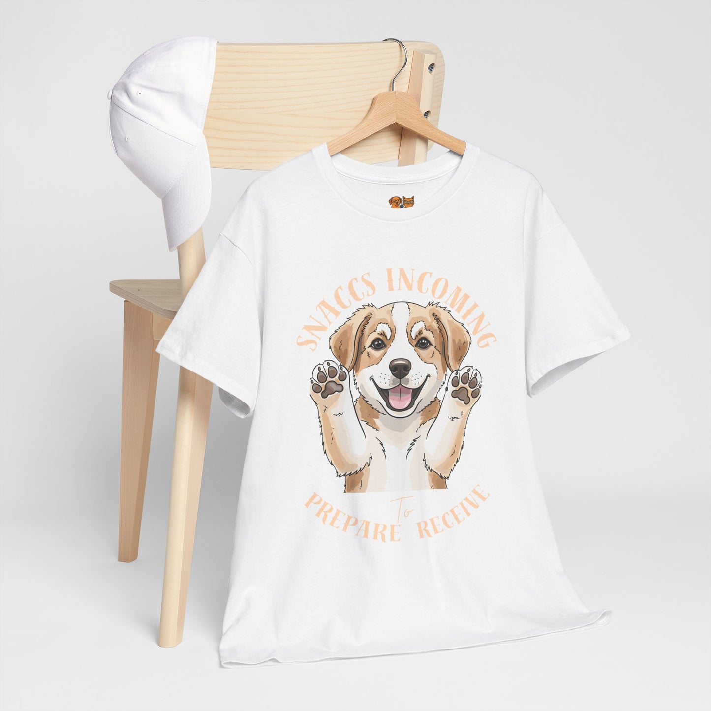 Corgi Puppy Pawprints T‑Shirt — Happy 'Mooorning' Dog Lover Tee