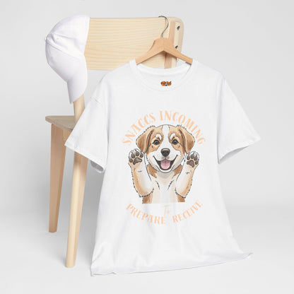 Corgi Puppy Pawprints T‑Shirt — Happy 'Mooorning' Dog Lover Tee