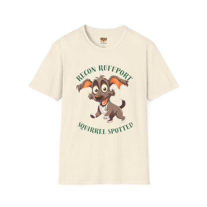 T-Shirt — "Recon Ruffport: Squirrel Spotted" Cute Cartoon Dog Tee