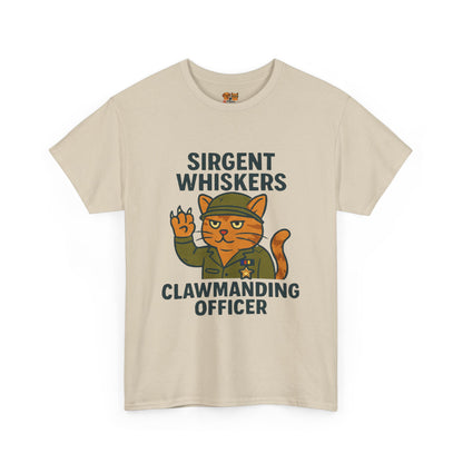 Sirgent Whiskers “Clawmanding Officer” Cat T-Shirt