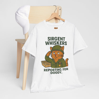 Sirgent Whiskers 'Reporting for Doody' Cat Tee