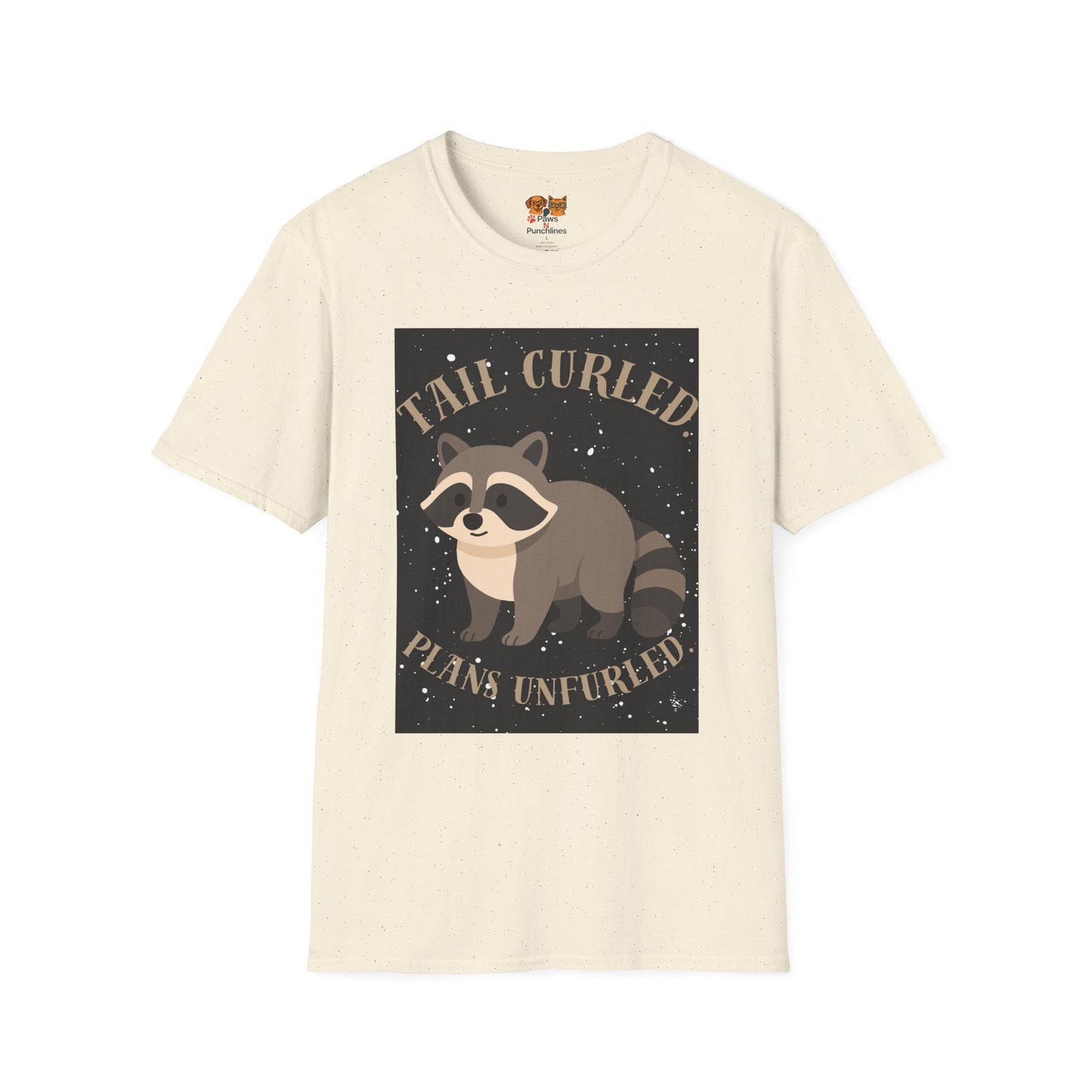 Raccoon 'Tail Curled, Plans Unfurled' T-Shirt