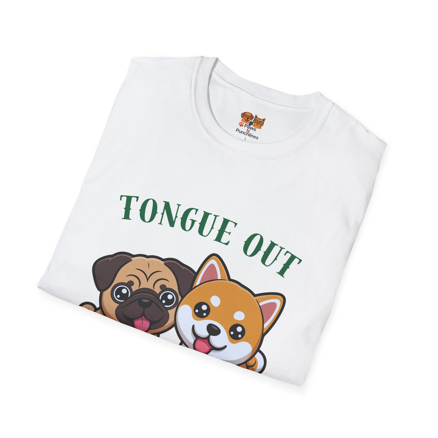 Tongue Out Sass On T-Shirt — Cute Pug & Shiba Inu Graphic Tee