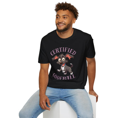 Certified Goofball Dog T-Shirt — Cute Cartoon Puppy Graphic Tee