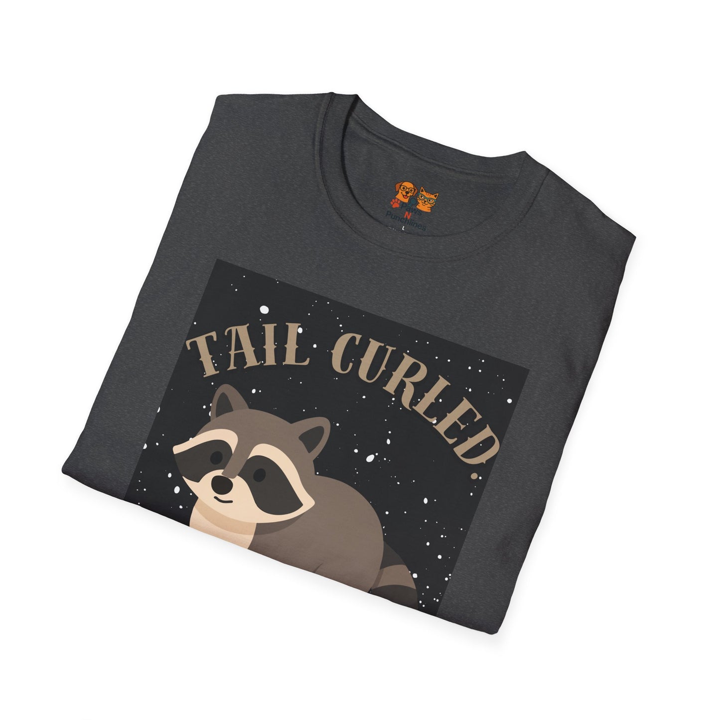 Raccoon 'Tail Curled, Plans Unfurled' T-Shirt