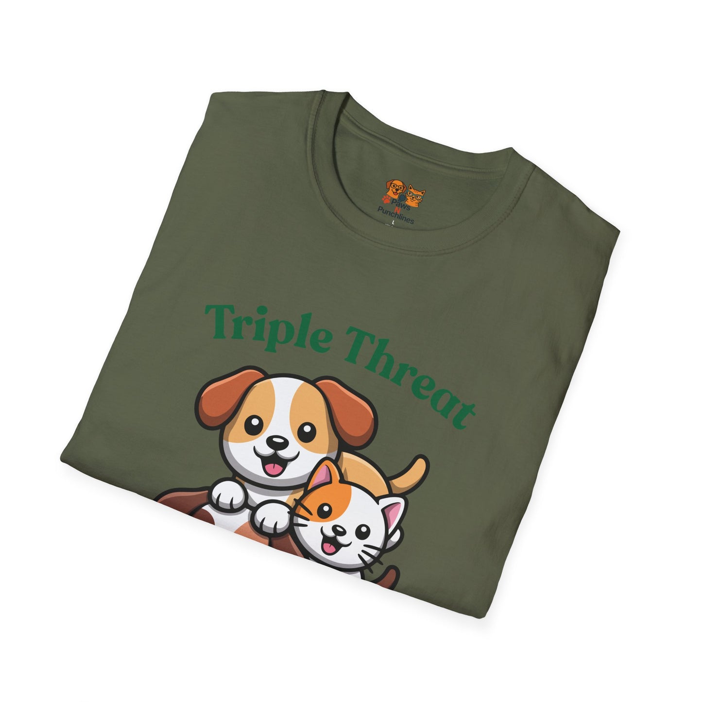 Triple Threat Snacc Edition T-Shirt — Cute Trio Puppy Graphic Tee