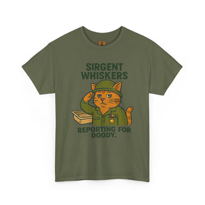 Sirgent Whiskers 'Reporting for Doody' Cat Tee