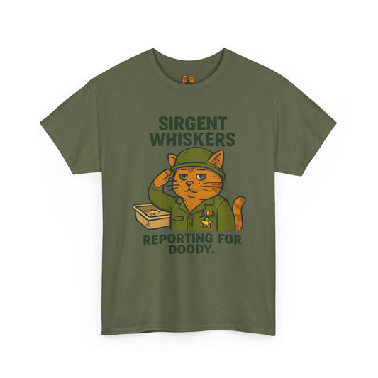 Sirgent Whiskers 'Reporting for Doody' Cat Tee