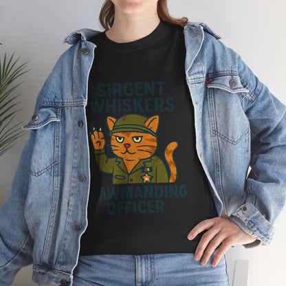 Sirgent Whiskers “Clawmanding Officer” Cat T-Shirt
