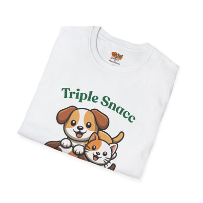 Triple Snacc Surveillance T-Shirt — Cute Stacked Puppies Graphic Tee