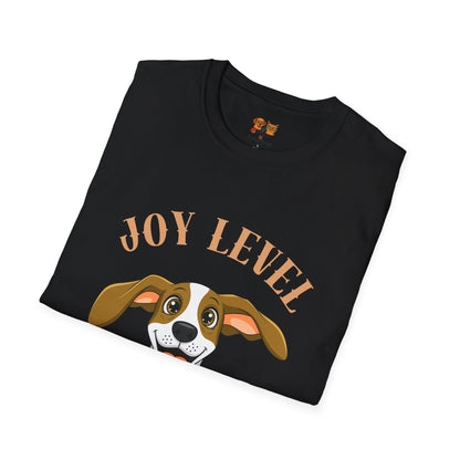 Joy Level Off Leash T-Shirt — Cute Happy Dog Graphic Tee