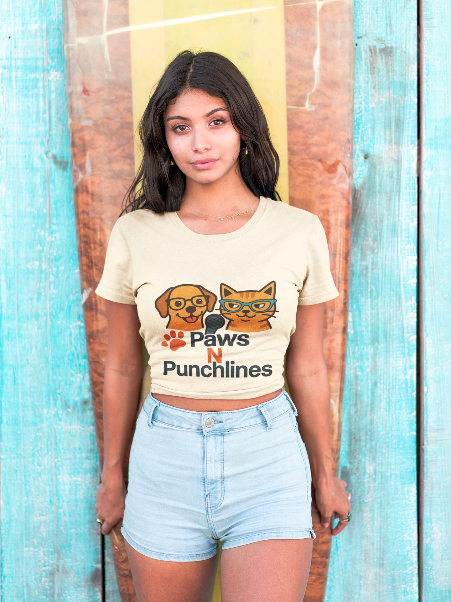 Paws N Punchlines T‑Shirt — Funny Dog & Cat Podcast Tee