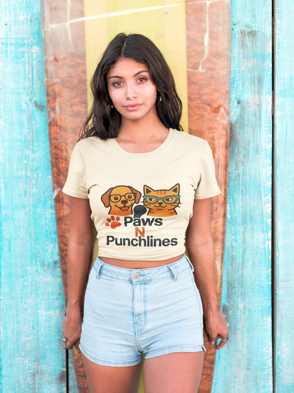 Paws N Punchlines T‑Shirt — Funny Dog & Cat Podcast Tee