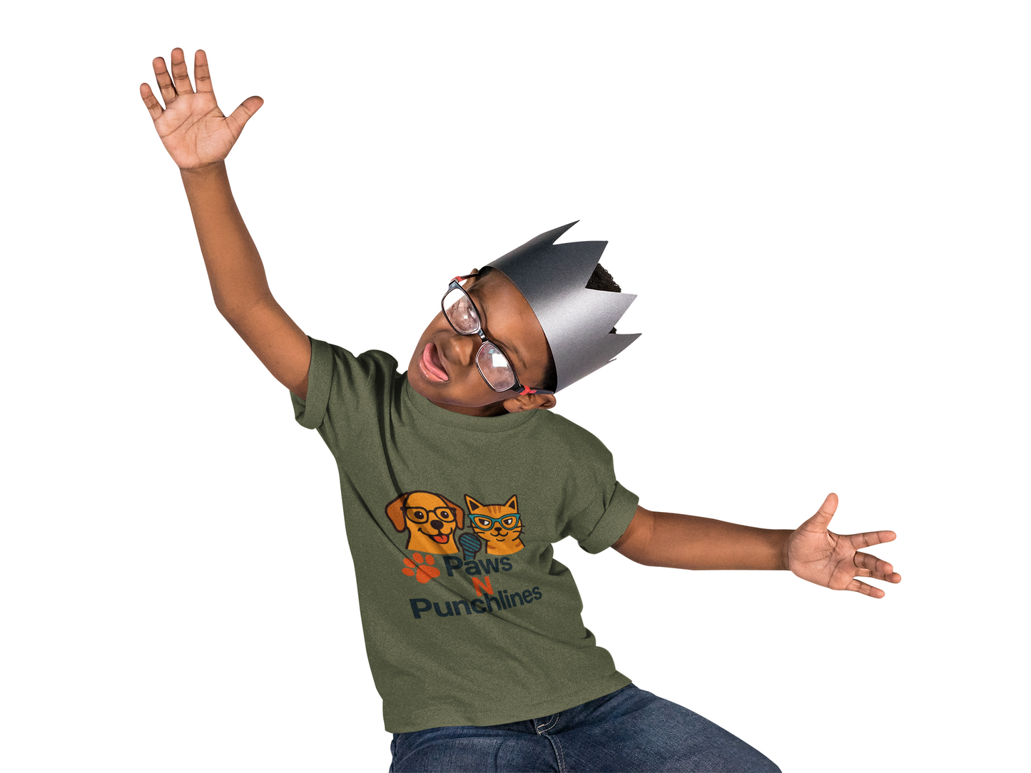 Paws N Punchlines T‑Shirt — Funny Dog & Cat Podcast Tee