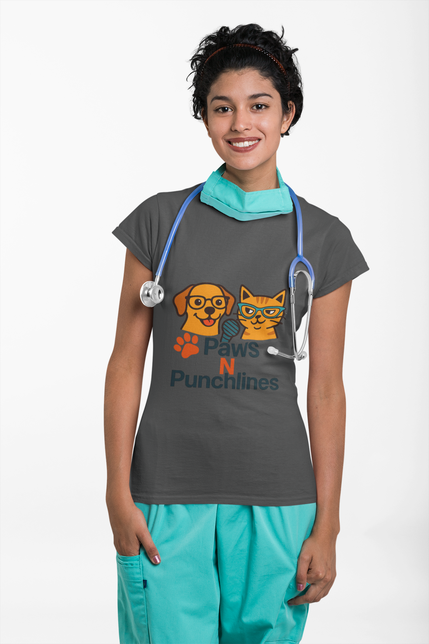 Paws N Punchlines T‑Shirt — Funny Dog & Cat Podcast Tee