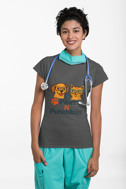 Paws N Punchlines T‑Shirt — Funny Dog & Cat Podcast Tee
