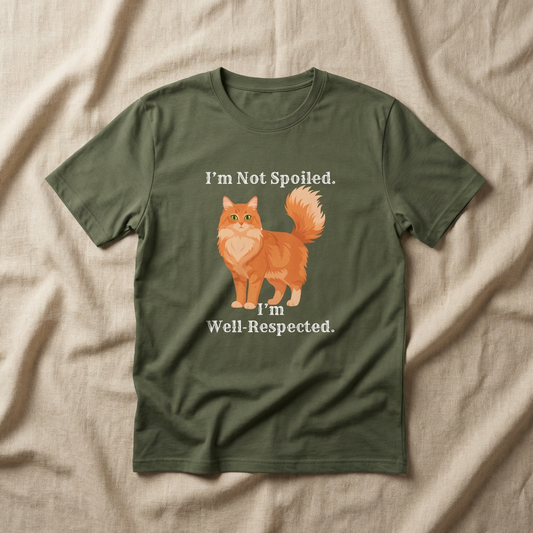 "I'm Not Spoiled, I'm Well-Respected" Funny cat Graphic T-Shirt
