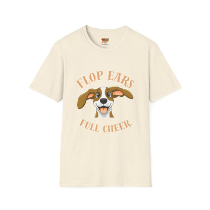 Flop Ears Full Cheer Dog T-Shirt — Cute Happy Pup Graphic Tee
