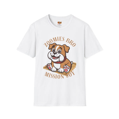 Puppy Graphic T-Shirt — “Zoomies Bro Mission Only” Cute Cartoon Dog Tee